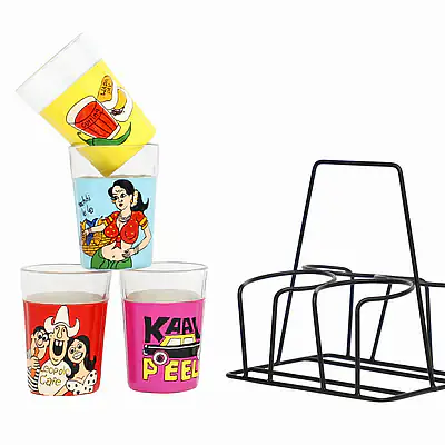 Tapri Glasses - Machi Wali,Leopolo,Kali Peeli,Vada Pav - Master