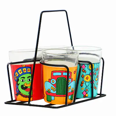 Tapri Glasses - Lotus,Wind Chai,Clasic Car,Ali Baba. - Master