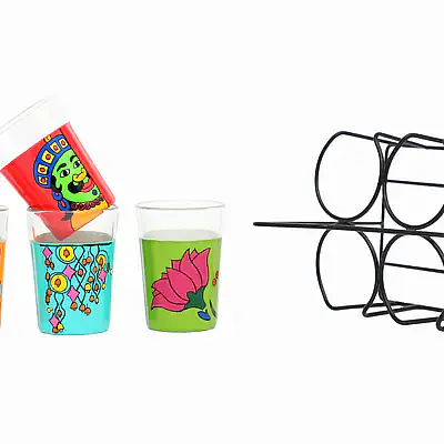 Tapri Glasses - Lotus,Wind Chai,Clasic Car,Ali Baba. - Master