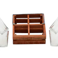 Tapri Glasses - Country Wood Stand With 4 Glasses - Master