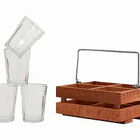 Tapri Glasses - Country Wood Stand With 4 Glasses - Master