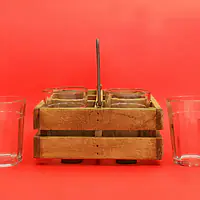 Cutting Chai glasses with Raw wood stand - Master