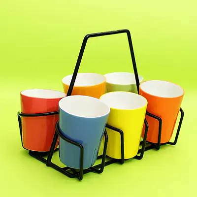 Cutting Chai ceramic glasses with stand - Master