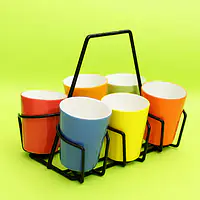 Cutting Chai ceramic glasses with stand - Master