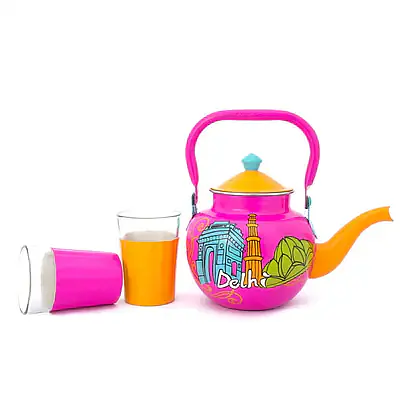 Kettle Set - Delhi Theme Pink - Master