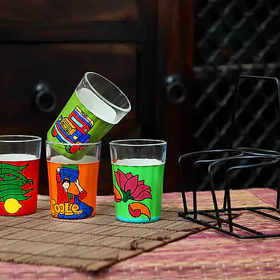 Tapri Glasses - Lotus,Nimbu Mirchi,Truck Theme,Coole - Master