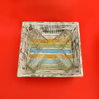 Upcycled Wooden Tray with 4  glasses - Master