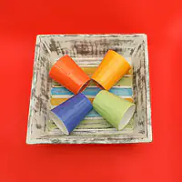 Upcycled Wooden Tray with 4 ceramic glasses - Master