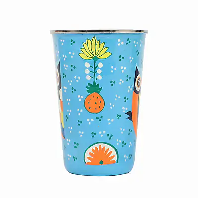 Stainless Steel Tumbler Big -  Owl Feather Blue - Master