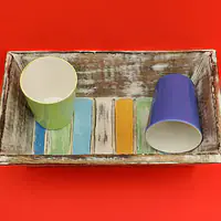 Wooden Tray with 2 ceramic glasses - Master