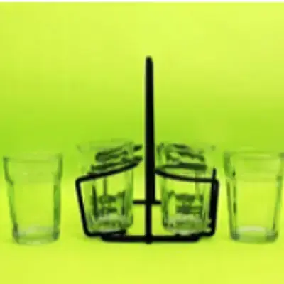 Cutting Chai Glass Stand / Tea Glass Holder  - For Set of 6 Tea Glasses - Master