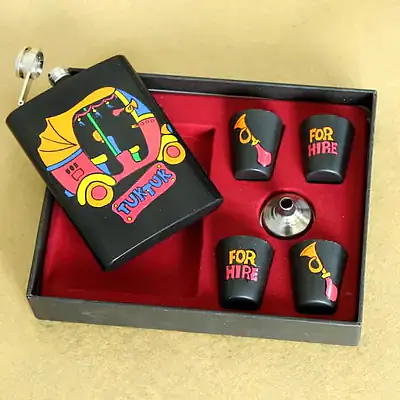 Hip Flask with Shot Glasses - Tuk Tuk - Master
