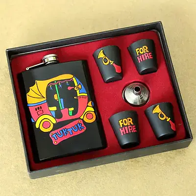 Hip Flask with Shot Glasses - Tuk Tuk - Master