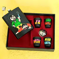 Hip Flask with Shot Glasses - Sholay Gabbar - Master