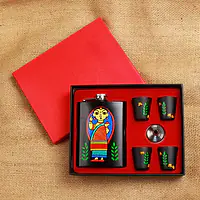 Hip Flask with Shot Glasses - Bengali Babushka - Master