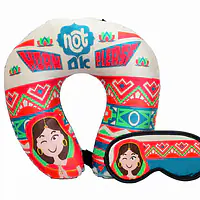 Neck Pillow & Eye Mask Combo -  Horn Not Ok Please - Master