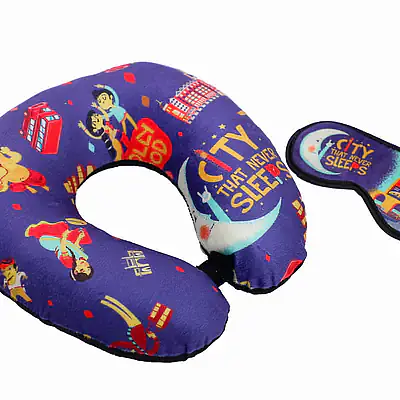 Neck Pillow & Eye Mask Combo - Mumbai Meri Jaan - Master