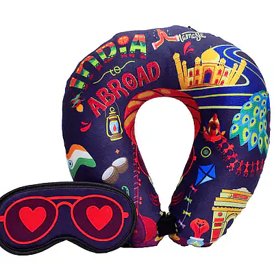 Neck Pillow & Eye Mask Combo - India To Abroad - Master