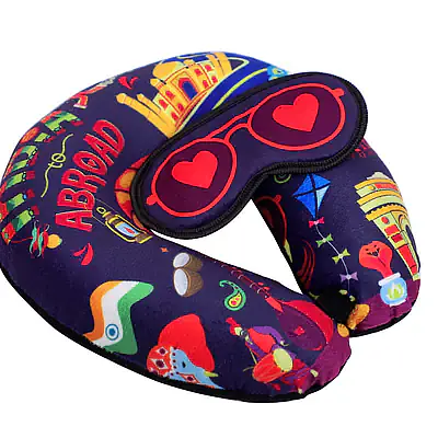 Neck Pillow & Eye Mask Combo - India To Abroad - Master