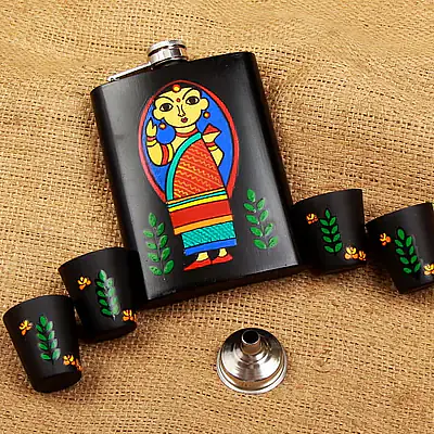 Hip Flask with Shot Glasses - Bengali Babushka - Master