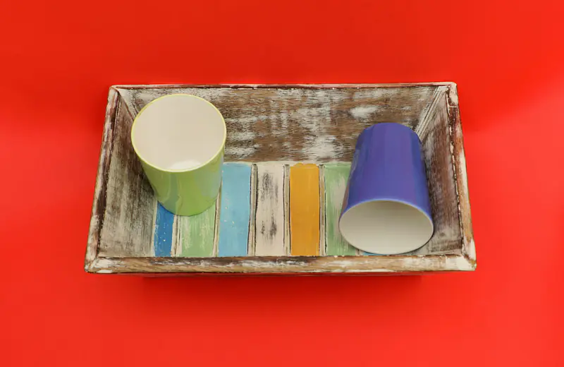Wooden Tray with 2 ceramic glasses - Master