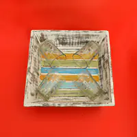 Upcycled Wooden Tray with 4  glasses - Master