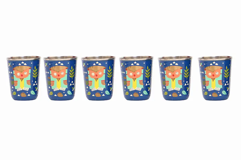 Steel Tumbler Small-Owl Tie Blue ( set of 6 ) - Master