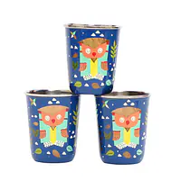 Steel Tumbler Small-Owl Tie Blue ( set of 3 ) - Master