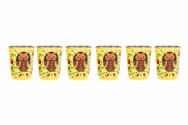 Steel Tumbler Small-Owl Eye Yellow ( set of 6 ) - Master