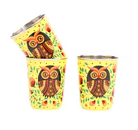 Steel Tumbler Small-Owl Eye Yellow  ( set of 3 ) - Master