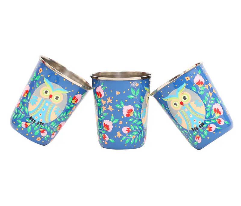 Steel Tumbler Small-Owl Eye Blue ( set of 3 ) - Master