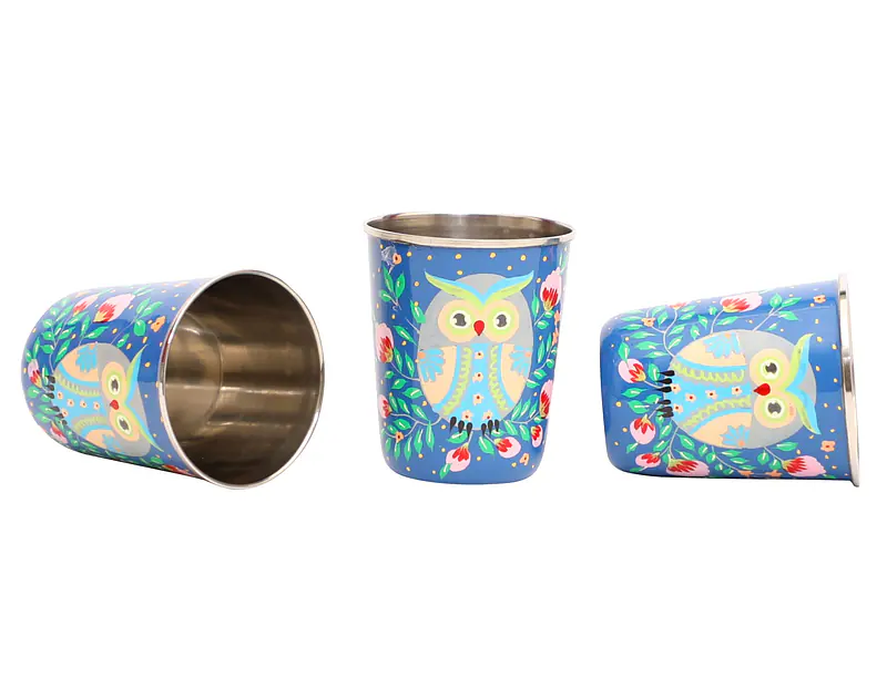 Steel Tumbler Small-Owl Eye Blue ( set of 3 ) - Master