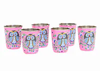 Steel Tumbler Small-Owl Eye Pink ( set of 6 ) - Master