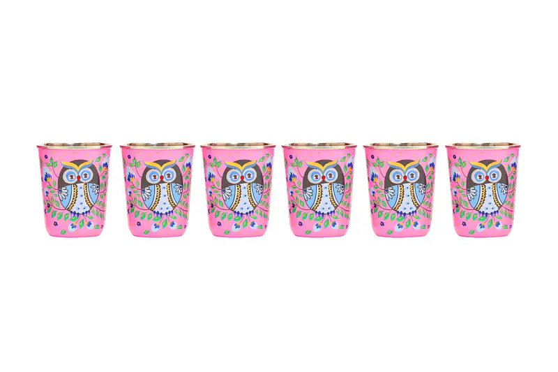 Steel Tumbler Small-Owl Eye Pink ( set of 6 ) - Master