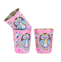 Steel Tumbler Small-Owl Eye Pink  ( set of 3 ) - Master