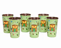 Steel Tumbler Big-Owl Tie Green ( set of 6 ) - Master