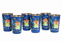 Steel Tumbler Big-Owl Tie Blue ( set of 6 ) - Master