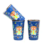 Steel Tumbler Big-Owl Tie Blue ( set of 3 ) - Master