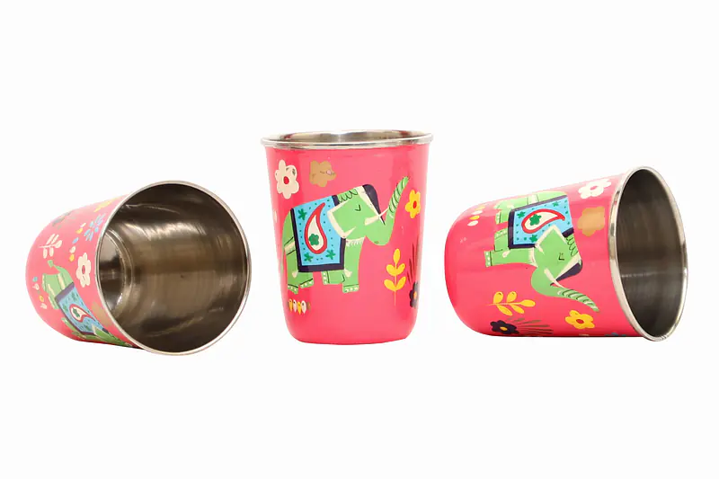 Steel Tumbler Small-ELEPHANT STAR-Pink ( set of 3 ) - Master