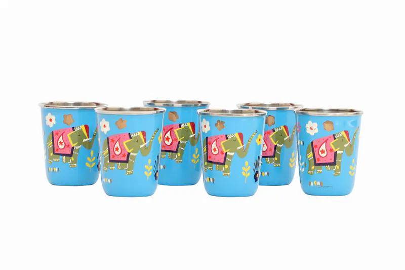 Steel Tumbler Small-ELEPHANT STAR-Blue ( set of 6 ) - Master