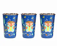 Steel Tumbler Big-Owl Tie Blue ( set of 3 ) - Master