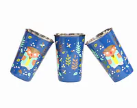 Steel Tumbler Big-Owl Tie Blue ( set of 3 ) - Master