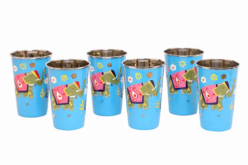 Steel Tumbler Big-ELEPHANT Star-Blue ( set of 6 ) - Master