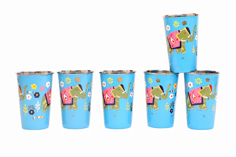 Steel Tumbler Big-ELEPHANT Star-Blue ( set of 6 ) - Master
