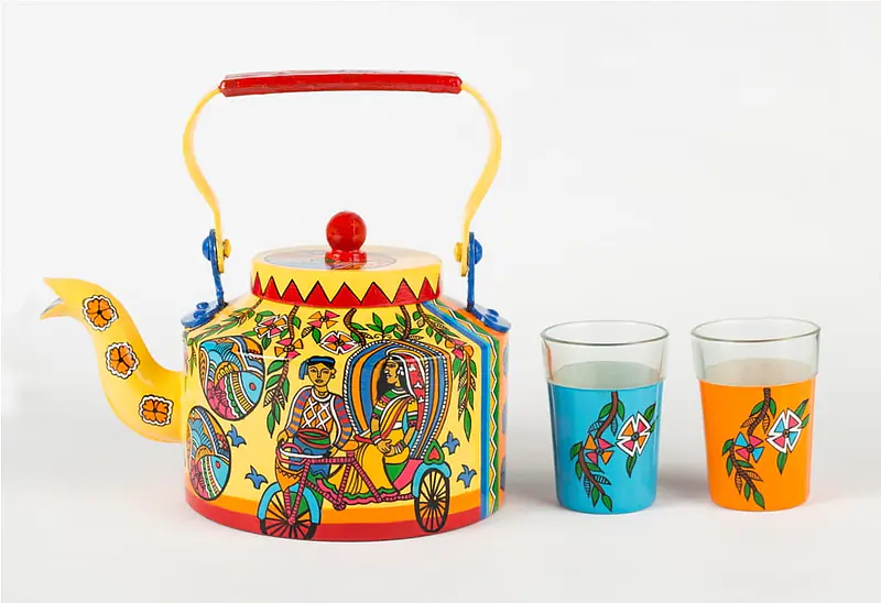 Kettle Set - Indian Madhubani Rickshaw - Master