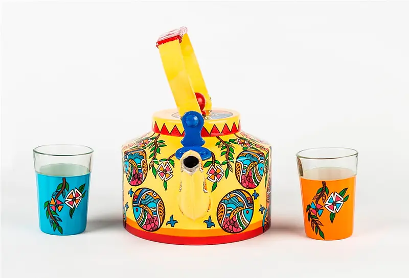Kettle Set - Indian Madhubani Rickshaw - Master