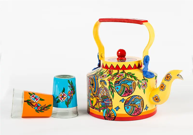 Kettle Set - Indian Madhubani Rickshaw - Master