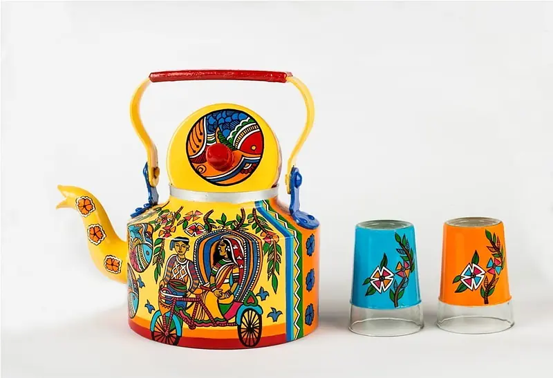 Kettle Set - Indian Madhubani Rickshaw - Master