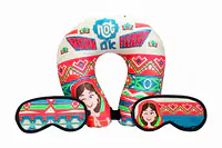 Neck Pillows & Eye Masks Combo - ( Two Eye Masks ) - Horn Not Ok Please - Master