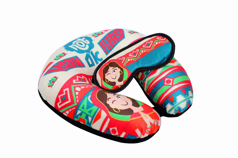 Neck Pillow & Eye Mask Combo -  Horn Not Ok Please - Master